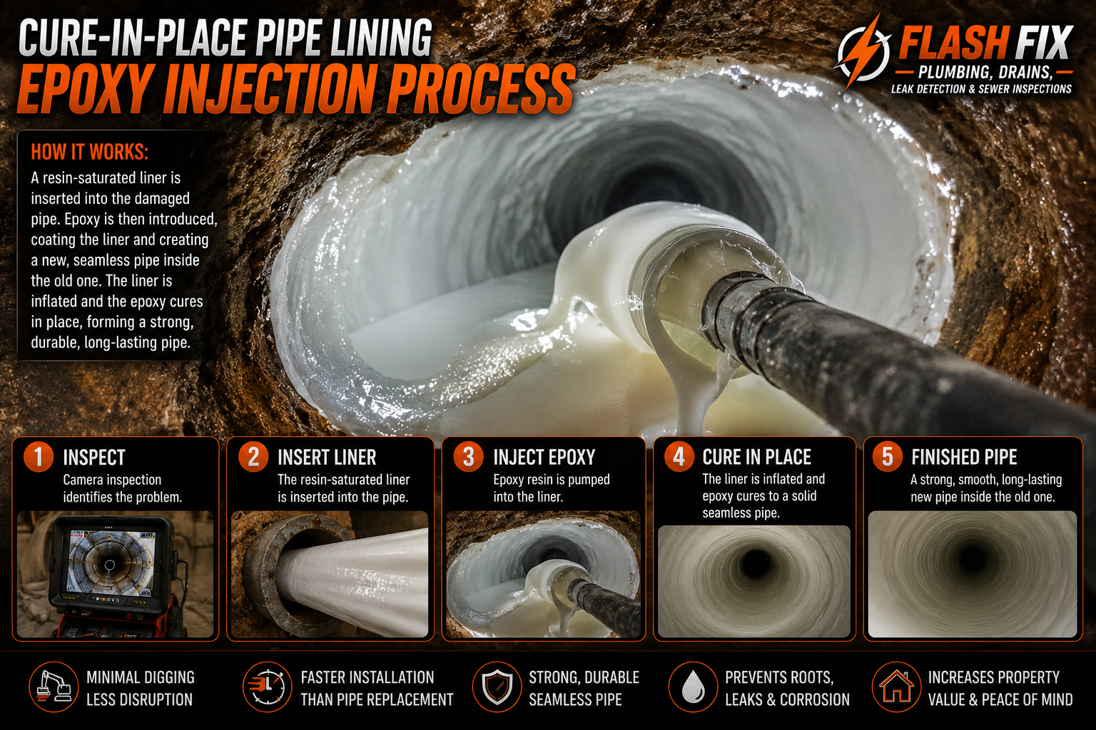 Cure In Place Pipe Lining CIPP Sewer Repair