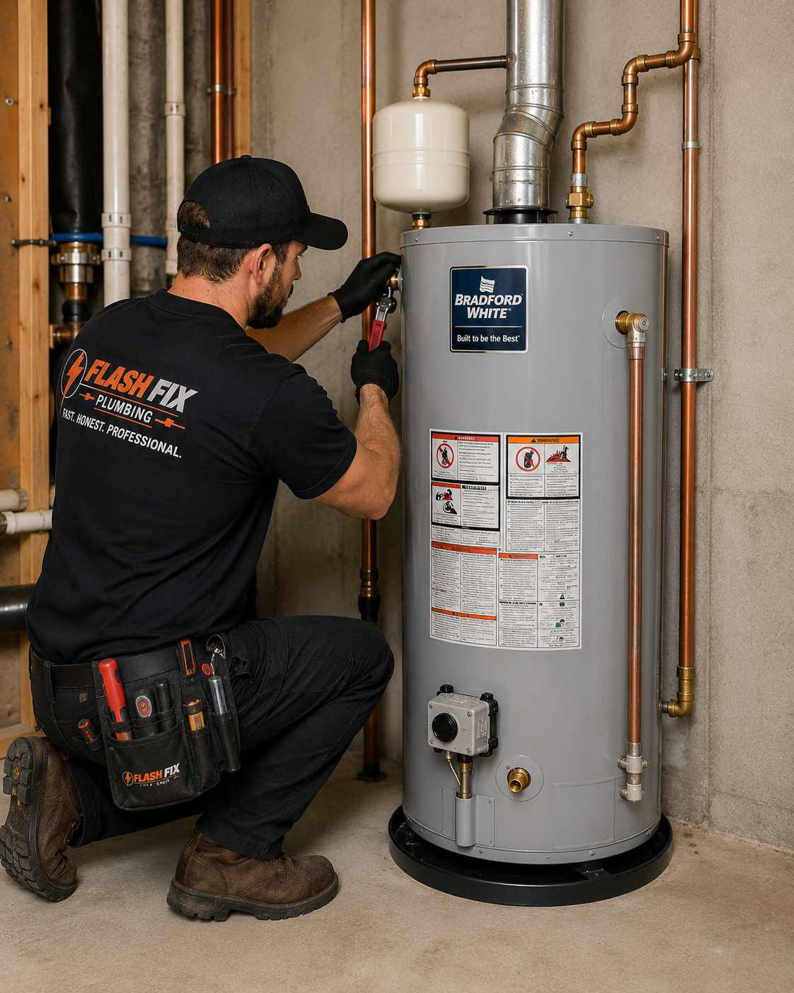 Flash Fix Plumbing water heater installation