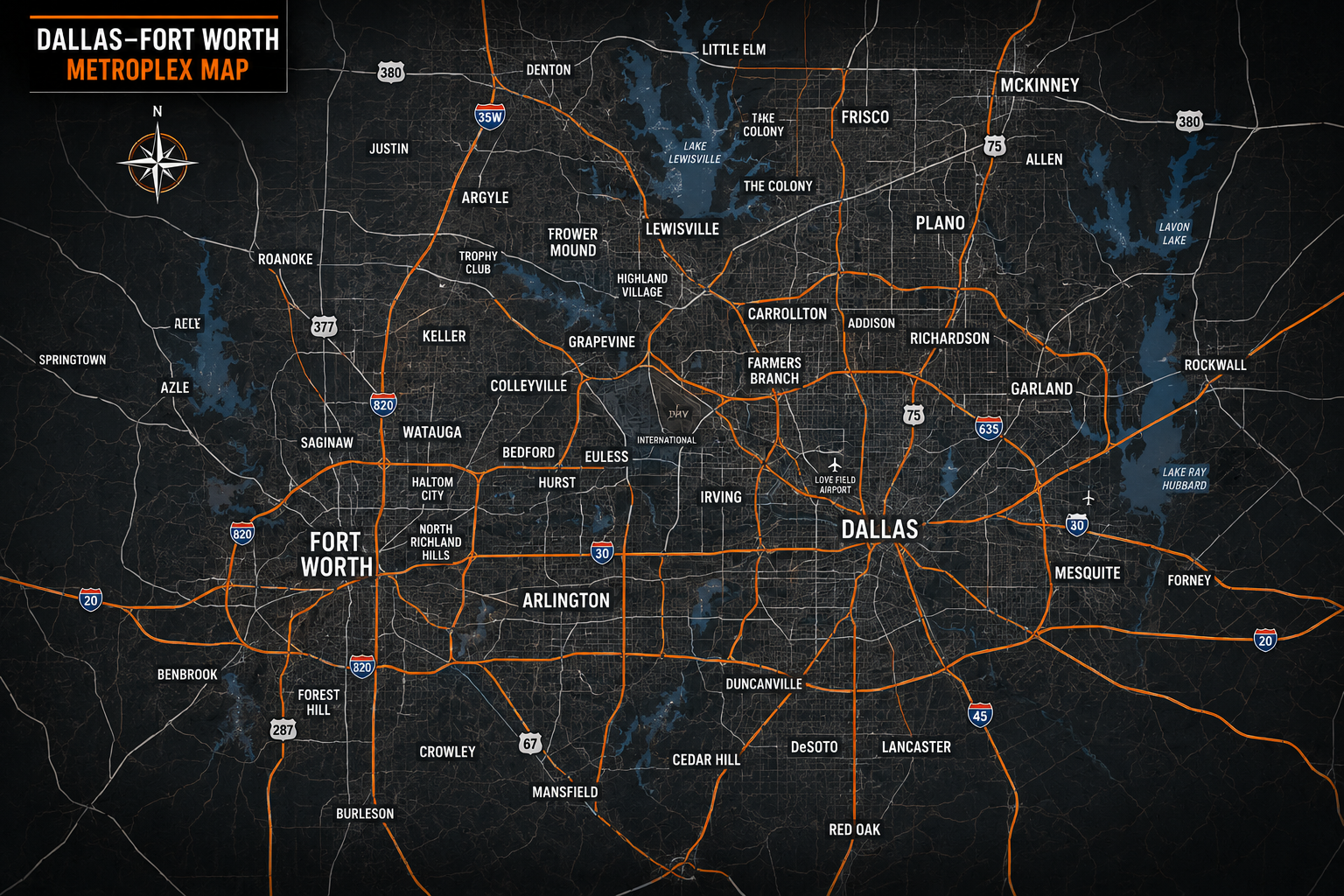 Flash Fix Plumbing Dallas Fort Worth service area map