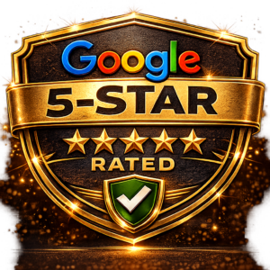 “Google 5-star rated Dallas Fort Worth plumbing and sewer inspection company badge”