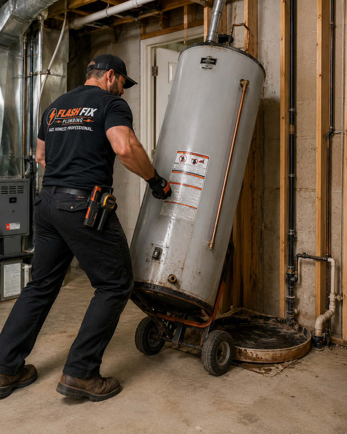 Removing old water heater