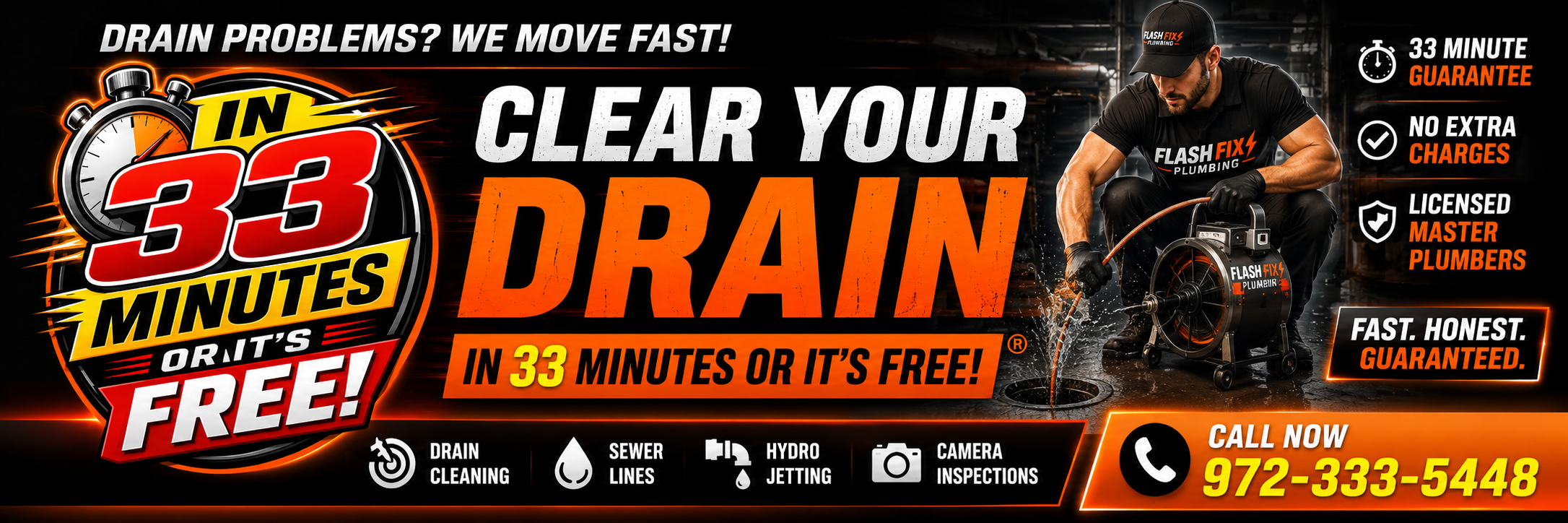 Clear Your Drain In 33 Minutes Or It's Free